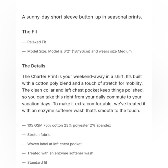 Brixton Chárter Print Button Down Shirt- Large - Picture 11 of 11